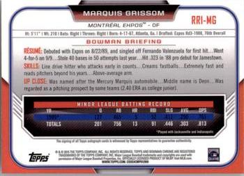 2015 Bowman - Chrome Rookie Recollections #RRI-MG Marquis Grissom Back
