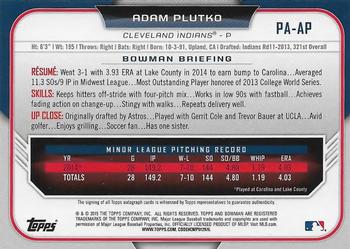 2015 Bowman - Paper Prospect Retail Autographs #PA-AP Adam Plutko Back