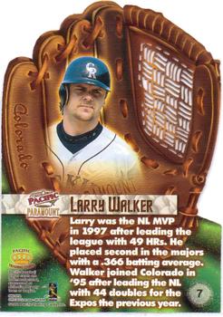 1998 Pacific Paramount - Fielder's Choice #7 Larry Walker Back