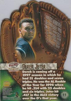 1998 Pacific Paramount - Fielder's Choice #11 Derek Jeter Back