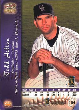 1998 Pacific Paramount - Gold #154 Todd Helton Back