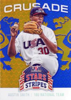 2015 Panini USA Baseball Stars & Stripes - Crusade Blue #9 Austin Smith Front