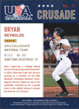 2015 Panini USA Baseball Stars & Stripes - Crusade Blue #17 Bryan Reynolds Back