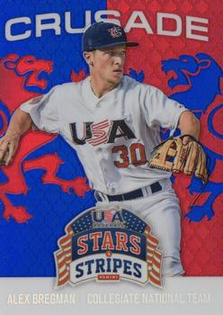 2015 Panini USA Baseball Stars & Stripes - Crusade Red / Blue #6 Alex Bregman Front