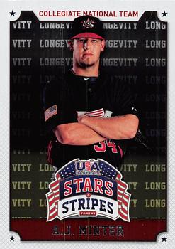 2015 Panini USA Baseball Stars & Stripes - Longevity #2 A.J. Minter Front