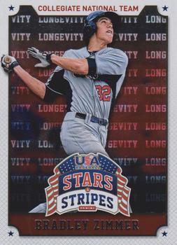 2015 Panini USA Baseball Stars & Stripes - Longevity #15 Bradley Zimmer Front