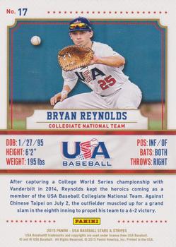 2015 Panini USA Baseball Stars & Stripes - Longevity #17 Bryan Reynolds Back