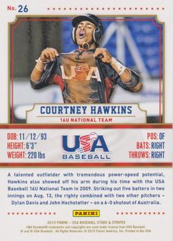 2015 Panini USA Baseball Stars & Stripes - Longevity #26 Courtney Hawkins Back