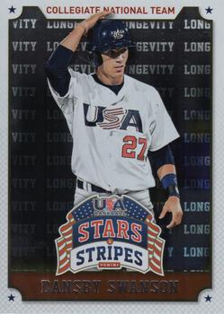 2015 Panini USA Baseball Stars & Stripes - Longevity #28 Dansby Swanson Front