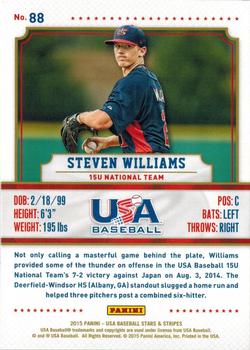 2015 Panini USA Baseball Stars & Stripes - Longevity #88 Steven Williams Back