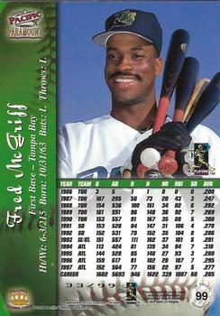 1998 Pacific Paramount - Holographic Silver #99 Fred McGriff Back