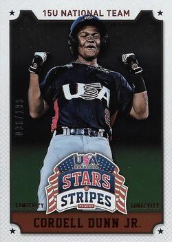 2015 Panini USA Baseball Stars & Stripes - Longevity Ruby #24 Cordell Dunn Jr. Front