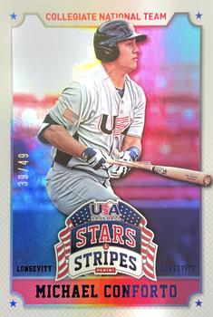 2015 Panini USA Baseball Stars & Stripes - Longevity Sapphire #75 Michael Conforto Front