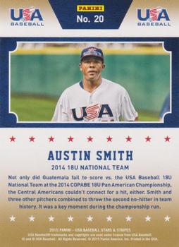2015 Panini USA Baseball Stars & Stripes - Champions #20 Austin Smith Back