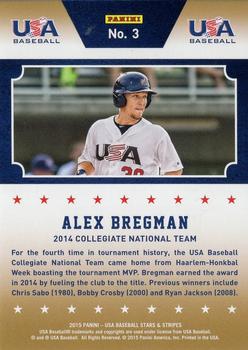 2015 Panini USA Baseball Stars & Stripes - Champions Foil #3 Alex Bregman Back