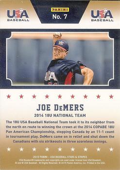 2015 Panini USA Baseball Stars & Stripes - Champions Foil #7 Joe DeMers Back