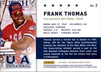 2015 Panini USA Baseball Stars & Stripes - Diamond Kings #2 Frank Thomas Back