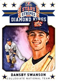 2015 Panini USA Baseball Stars & Stripes - Diamond Kings #10 Dansby Swanson Front