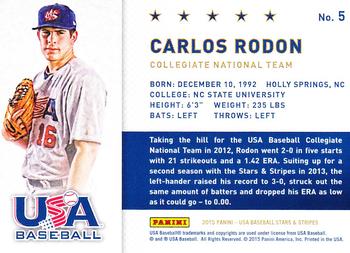 2015 Panini USA Baseball Stars & Stripes - Diamond Kings Foil #5 Carlos Rodon Back