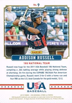 2015 Panini USA Baseball Stars & Stripes - Fireworks #9 Addison Russell Back