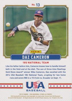 2015 Panini USA Baseball Stars & Stripes - Fireworks #13 Daz Cameron Back