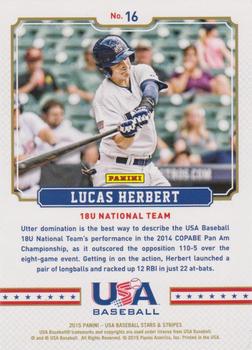 2015 Panini USA Baseball Stars & Stripes - Fireworks #16 Lucas Herbert Back