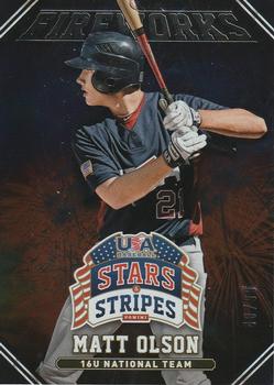 2015 Panini USA Baseball Stars & Stripes - Fireworks Foil #3 Matt Olson Front