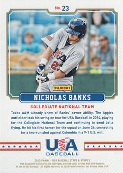 2015 Panini USA Baseball Stars & Stripes - Fireworks Foil #23 Nicholas Banks Back