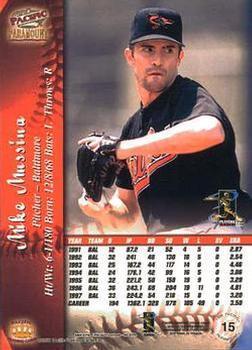 1998 Pacific Paramount - Platinum Blue #15 Mike Mussina Back