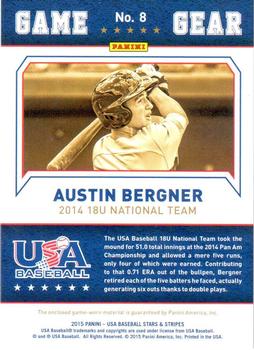 2015 Panini USA Baseball Stars & Stripes - Game Gear Materials #8 Austin Bergner Back