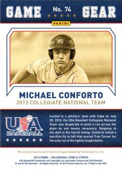 2015 Panini USA Baseball Stars & Stripes - Game Gear Materials #74 Michael Conforto Back