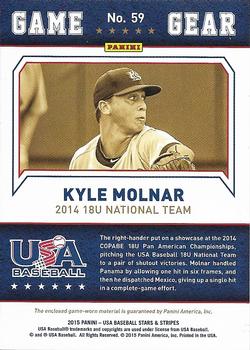 2015 Panini USA Baseball Stars & Stripes - Game Gear Materials Longevity Ruby #59 Kyle Molnar Back