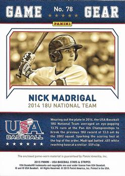 2015 Panini USA Baseball Stars & Stripes - Game Gear Materials Longevity Ruby #78 Nick Madrigal Back