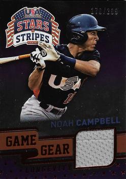 2015 Panini USA Baseball Stars & Stripes - Game Gear Materials Longevity Ruby #80 Noah Campbell Front