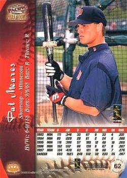 1998 Pacific Paramount - Red #62 Pat Meares Back