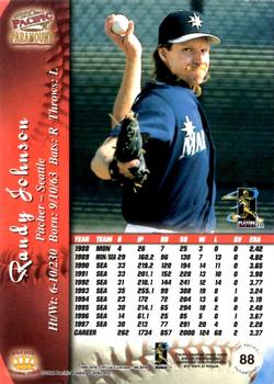 1998 Pacific Paramount - Red #88 Randy Johnson Back