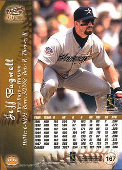 1998 Pacific Paramount - Red #167 Jeff Bagwell Back