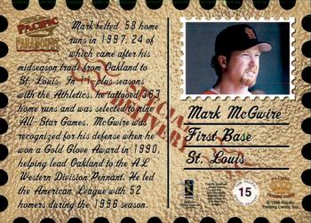1998 Pacific Paramount - Special Delivery #15 Mark McGwire Back