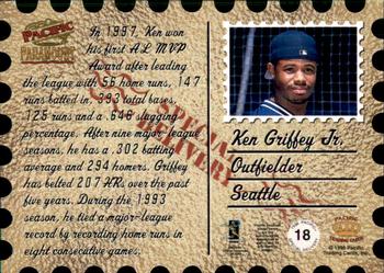 1998 Pacific Paramount - Special Delivery #18 Ken Griffey Jr. Back