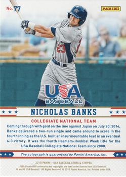 2015 Panini USA Baseball Stars & Stripes - Longevity Signatures #77 Nicholas Banks Back