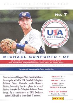 2015 Panini USA Baseball Stars & Stripes - Longevity Signatures Holofoil #75 Michael Conforto Back