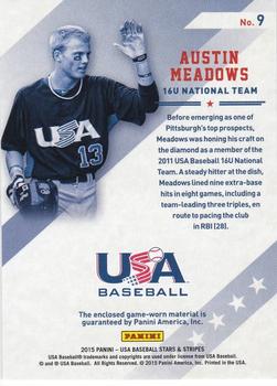 2015 Panini USA Baseball Stars & Stripes - Silhouettes Jerseys #9 Austin Meadows Back