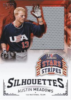 2015 Panini USA Baseball Stars & Stripes - Silhouettes Jerseys #9 Austin Meadows Front