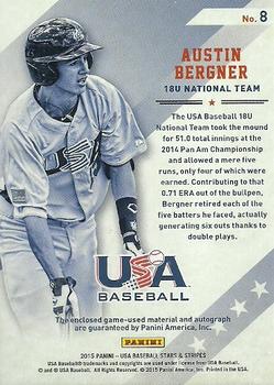 2015 Panini USA Baseball Stars & Stripes - Silhouettes Signature Jerseys #8 Austin Bergner Back