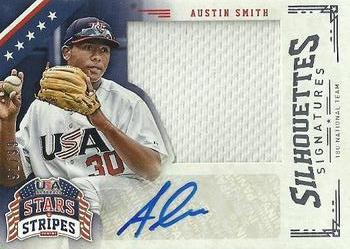 2015 Panini USA Baseball Stars & Stripes - Silhouettes Signature Jerseys #10 Austin Smith Front