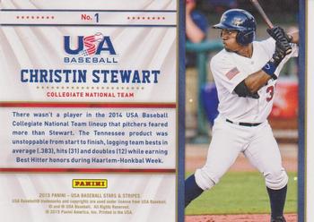 2015 Panini USA Baseball Stars & Stripes - Statistical Standouts #1 Christin Stewart Back