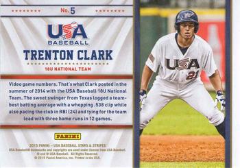 2015 Panini USA Baseball Stars & Stripes - Statistical Standouts #5 Trenton Clark Back