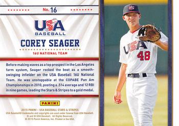 2015 Panini USA Baseball Stars & Stripes - Statistical Standouts #16 Corey Seager Back