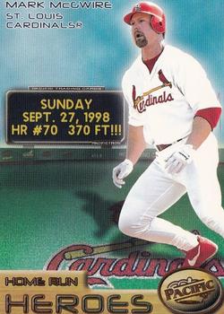 1998 Pacific Home Run Heroes #1 Mark McGwire Front
