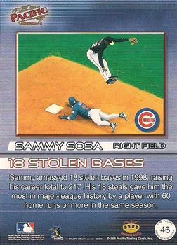 1998 Pacific Home Run History #46 Sammy Sosa Back